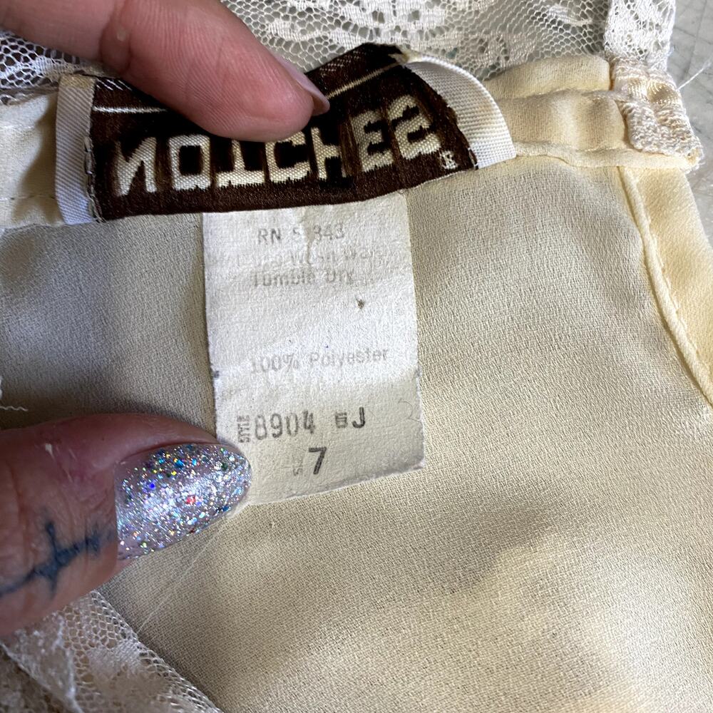 Vintage Notches White Lacy Victorian Collar Ruffle Prarie Cottage Blouse sz 7 - Picture 12 of 13